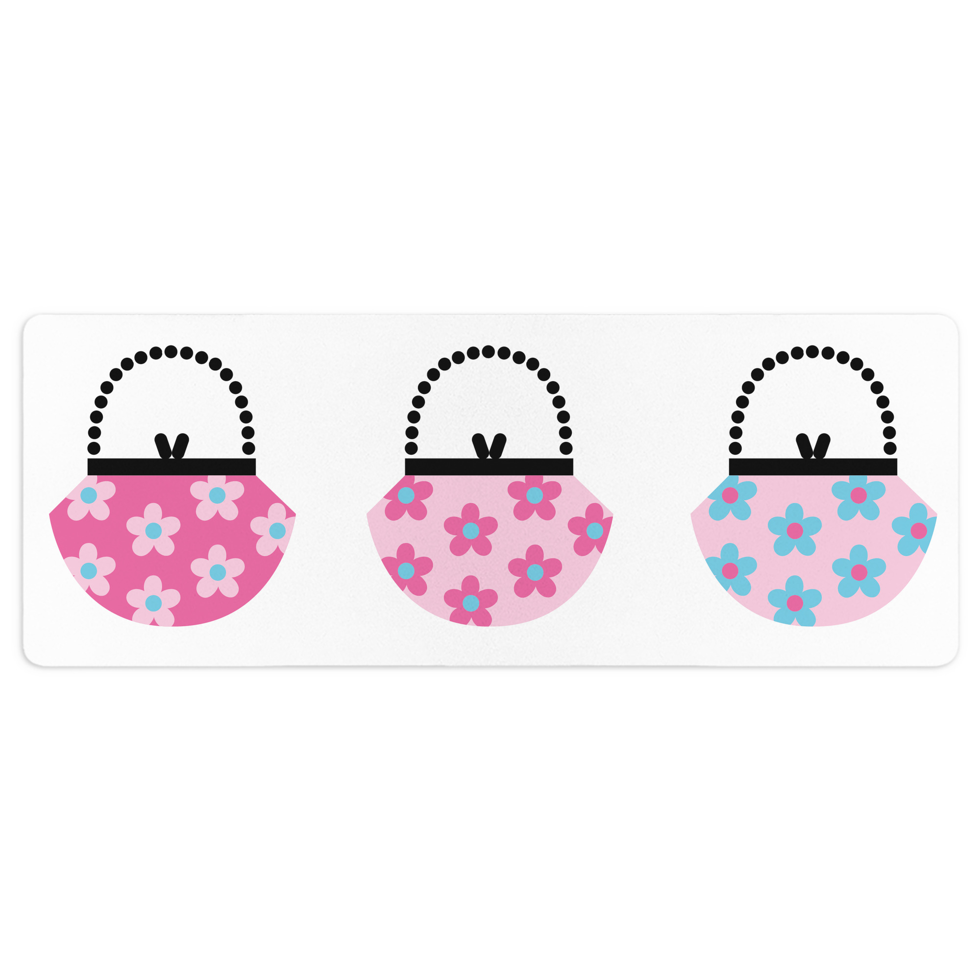 （画像用） Hello Kitty ハローキティ ステッチ加工 大判デスクマット／滑り止めマウスパッド