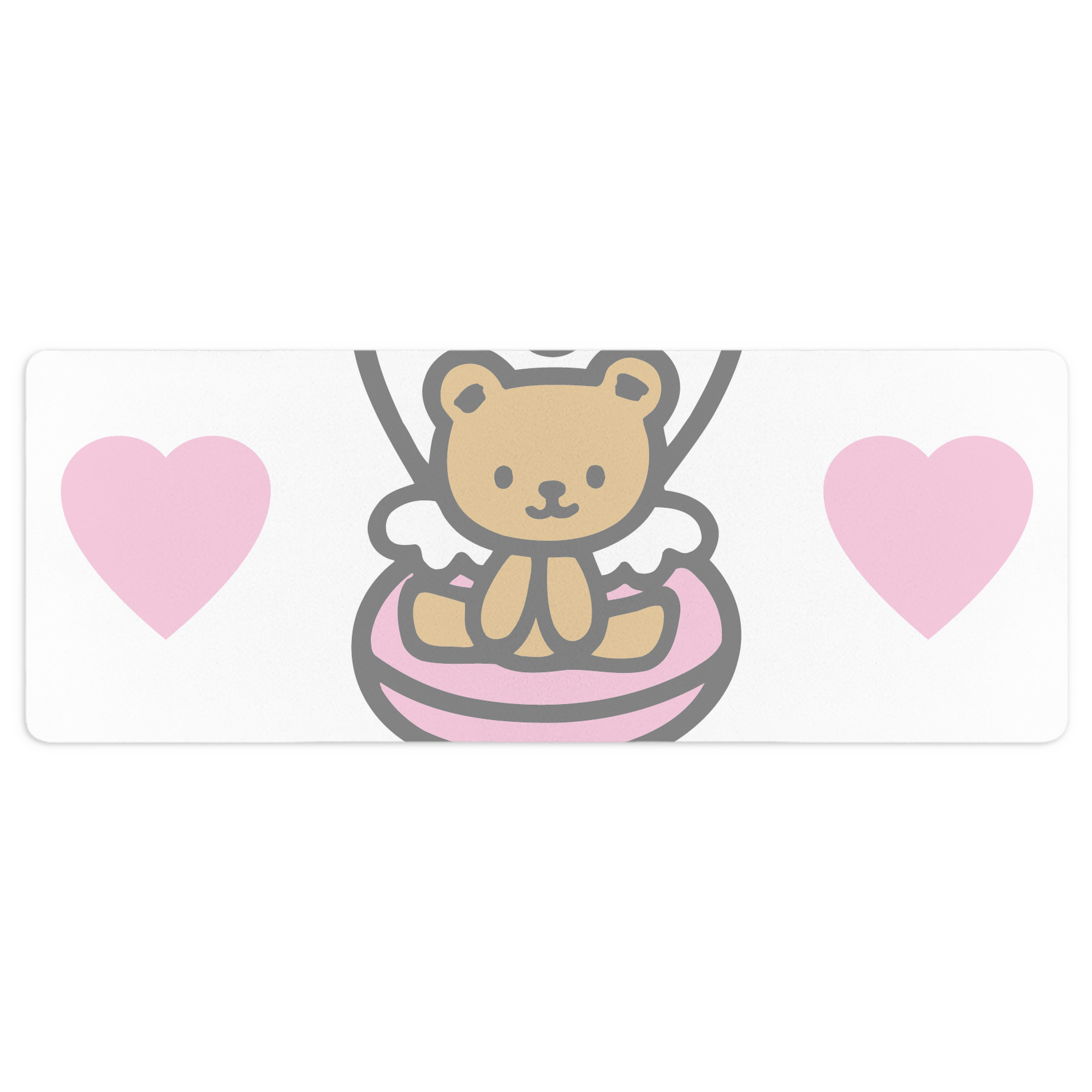 （画像用） Hello Kitty ハローキティ ステッチ加工 大判デスクマット／滑り止めマウスパッド