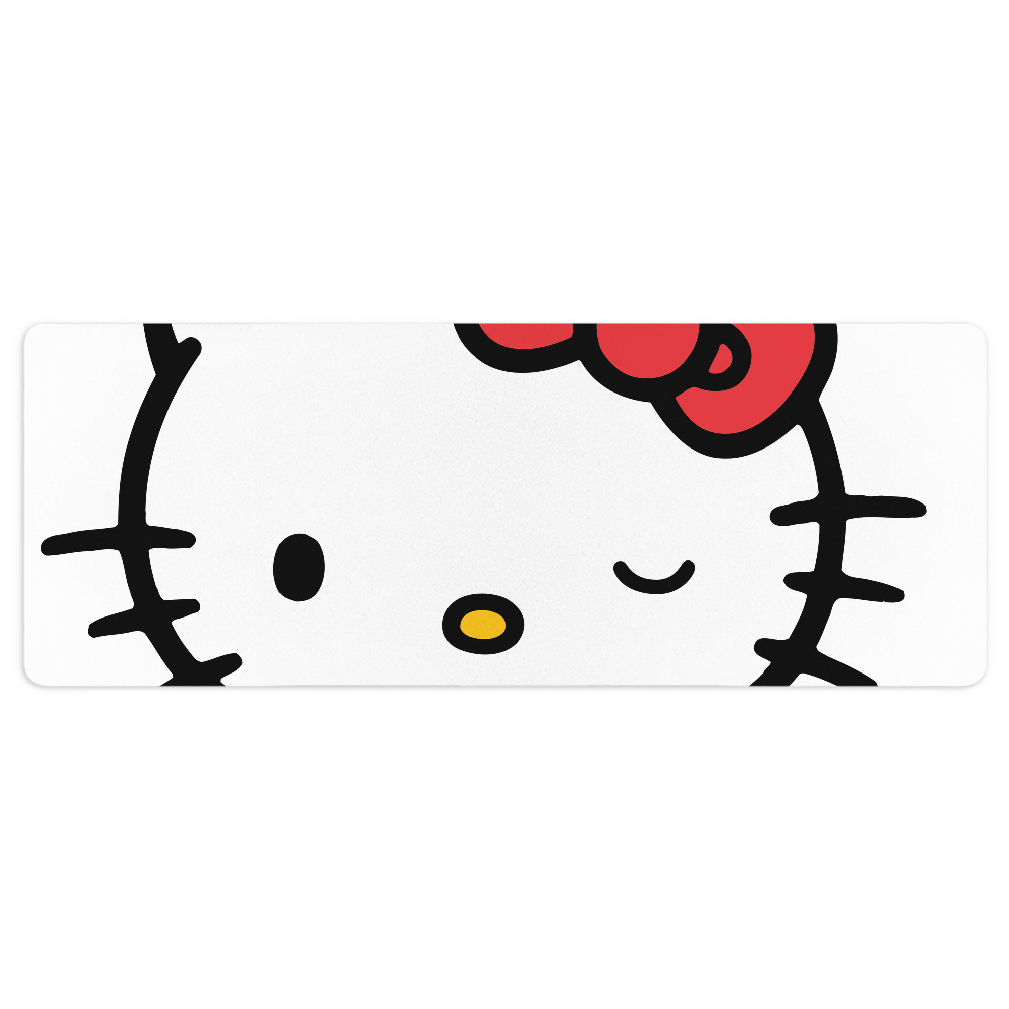 （画像用） Hello Kitty ハローキティ ステッチ加工 大判デスクマット／滑り止めマウスパッド