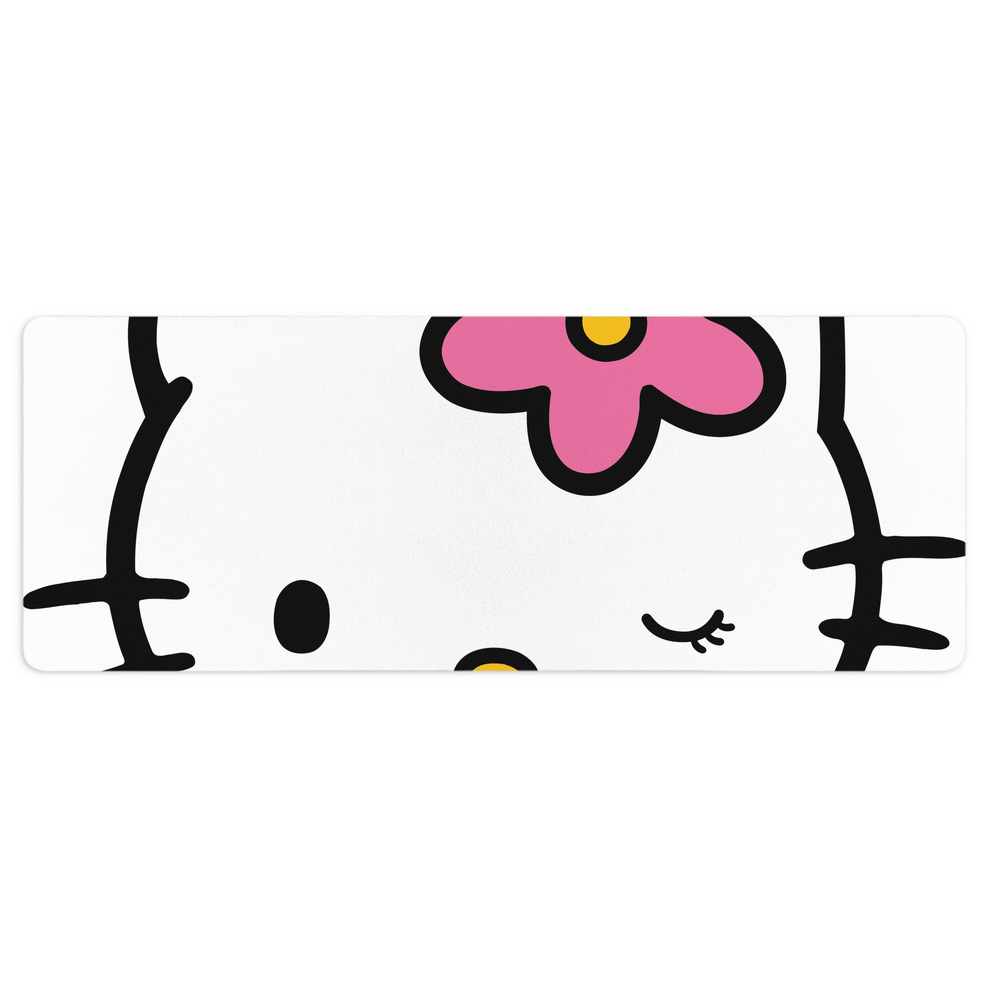（画像用） Hello Kitty ハローキティ ステッチ加工 大判デスクマット／滑り止めマウスパッド