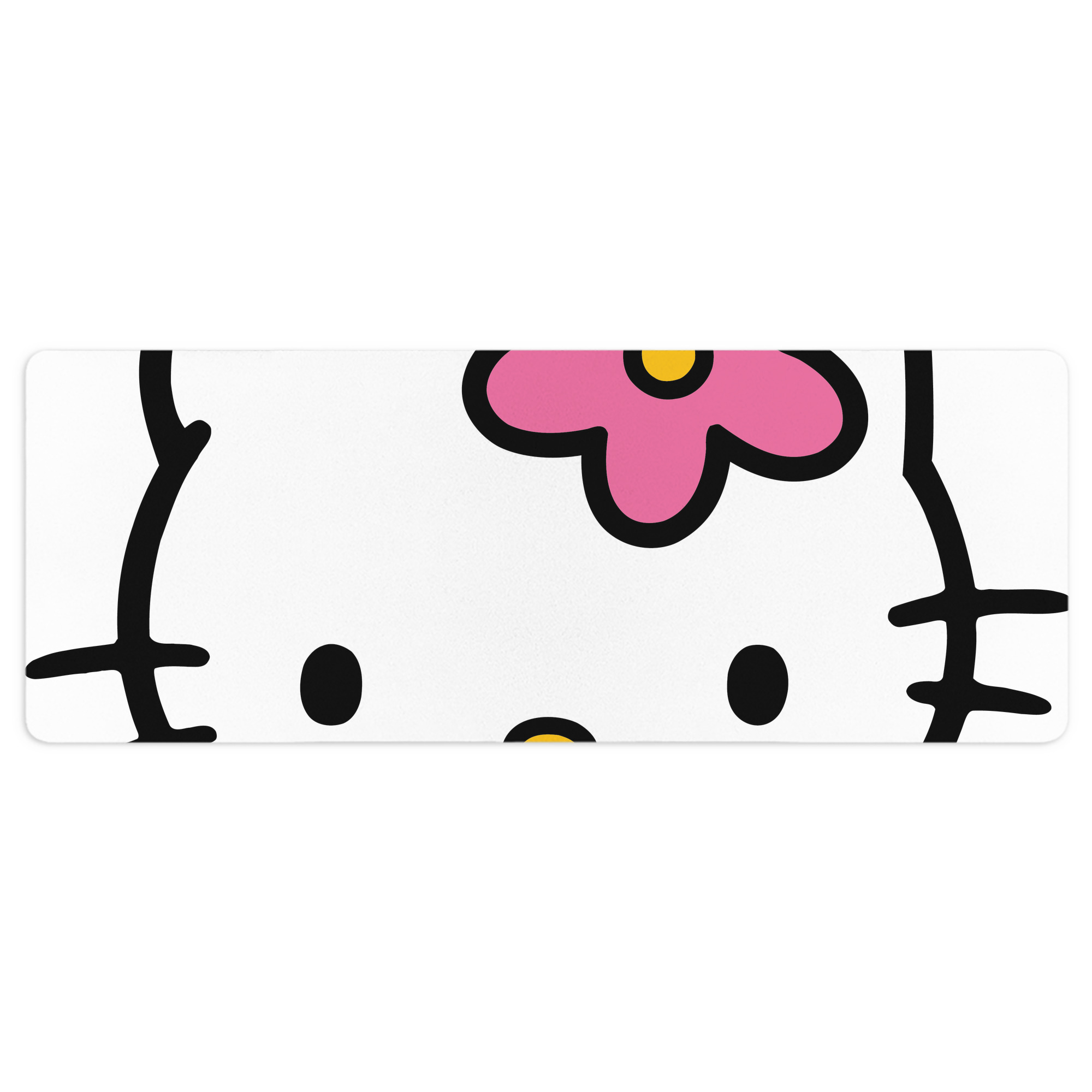 （画像用） Hello Kitty ハローキティ ステッチ加工 大判デスクマット／滑り止めマウスパッド