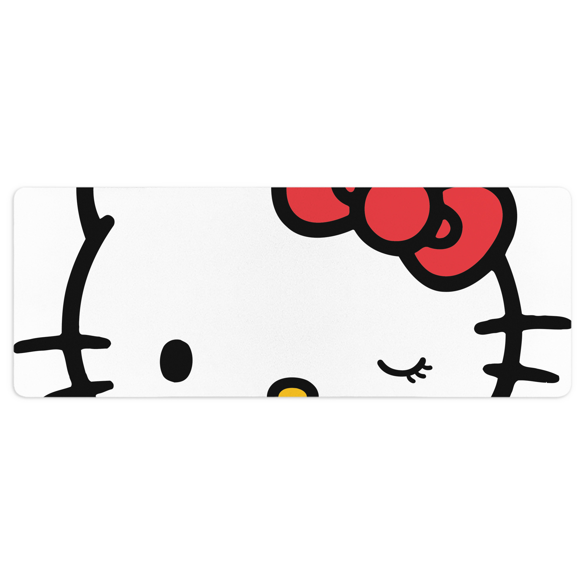 （画像用） Hello Kitty ハローキティ ステッチ加工 大判デスクマット／滑り止めマウスパッド
