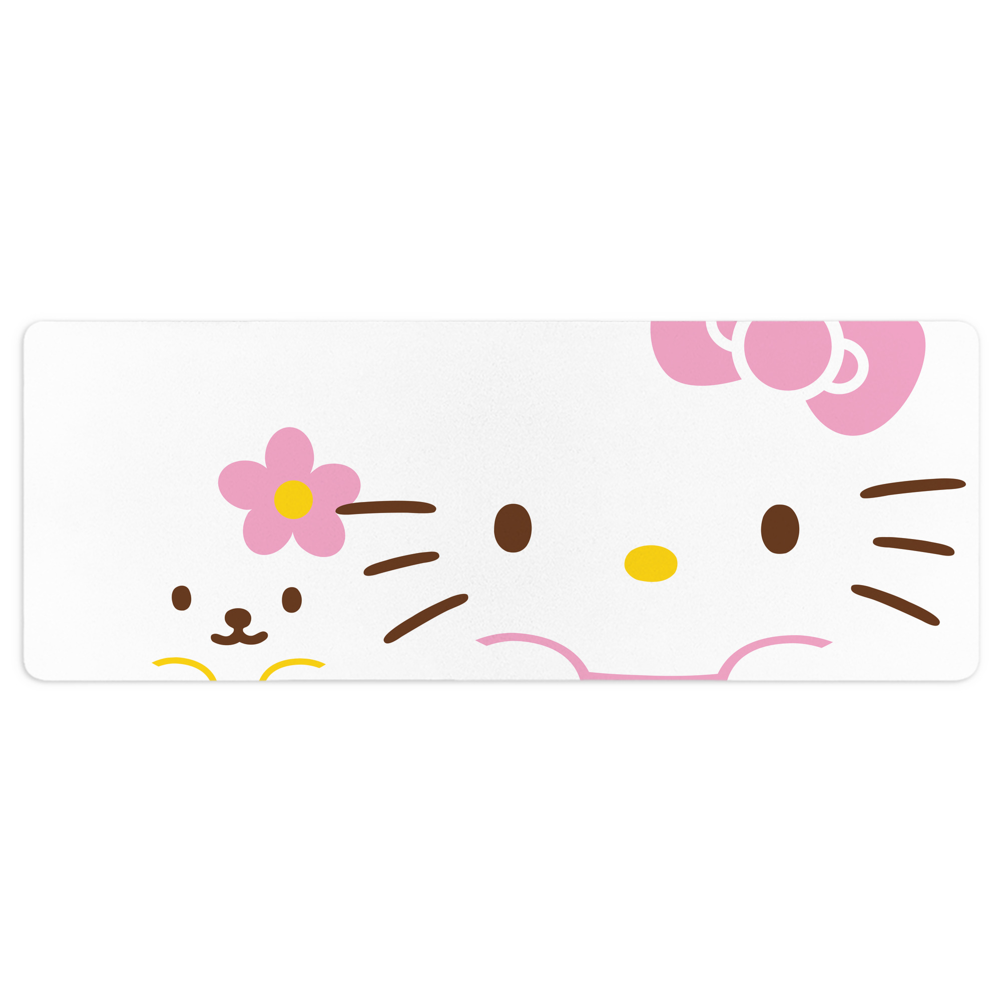 （画像用） Hello Kitty ハローキティ ステッチ加工 大判デスクマット／滑り止めマウスパッド