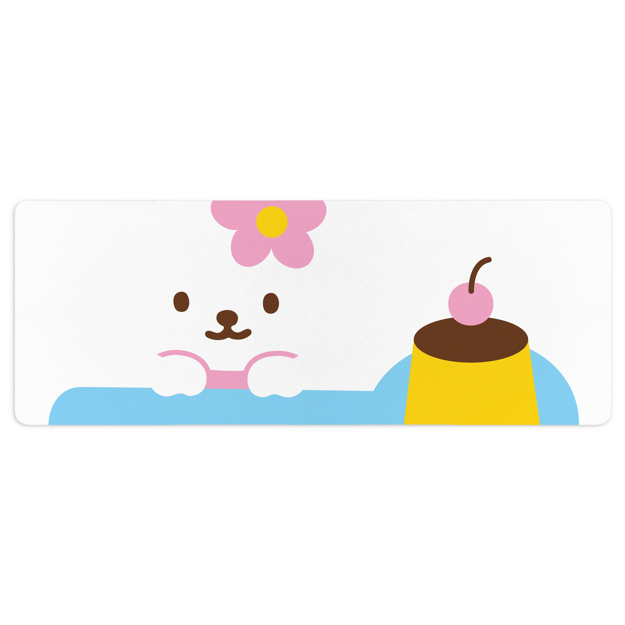 （画像用） Hello Kitty ハローキティ ステッチ加工 大判デスクマット／滑り止めマウスパッド