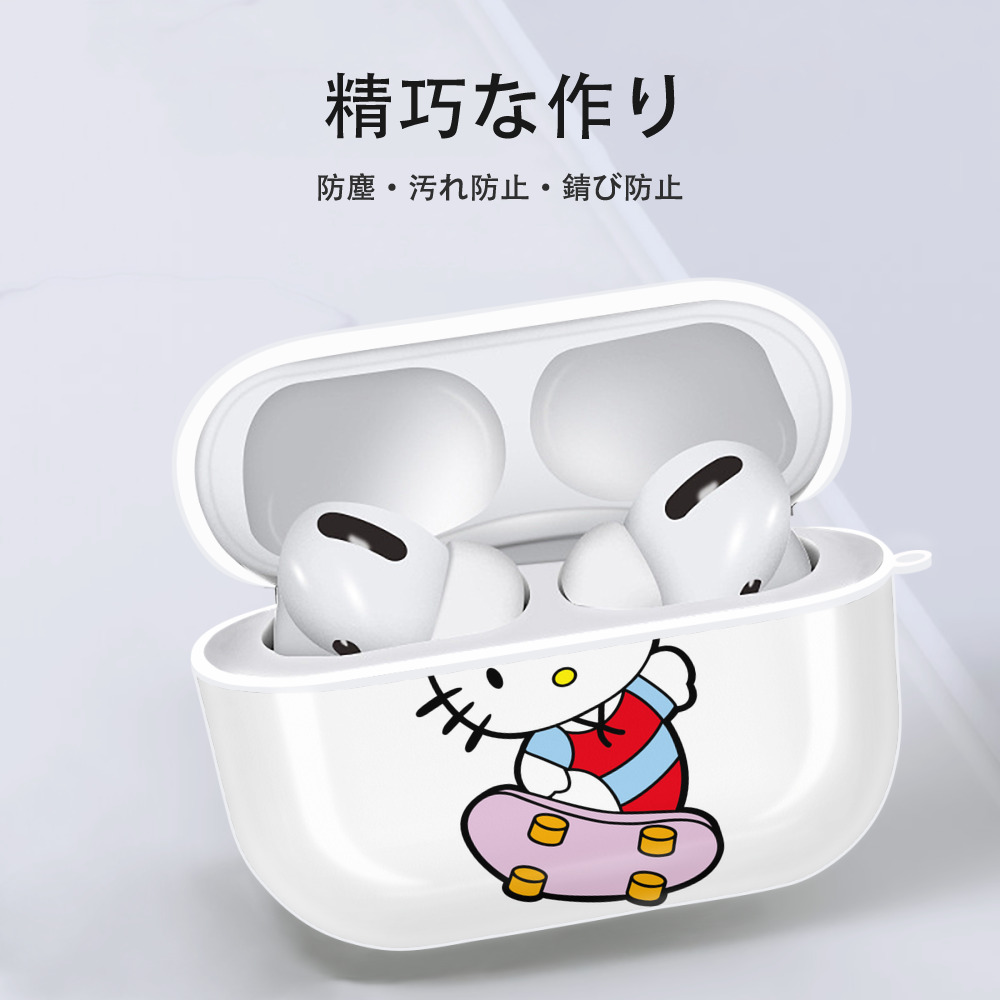 Hello Kitty ハローキティ 【AirPods Pro用】ハードシェル保護ケース 耐衝撃・防指紋・カラビナ付き商品仕様