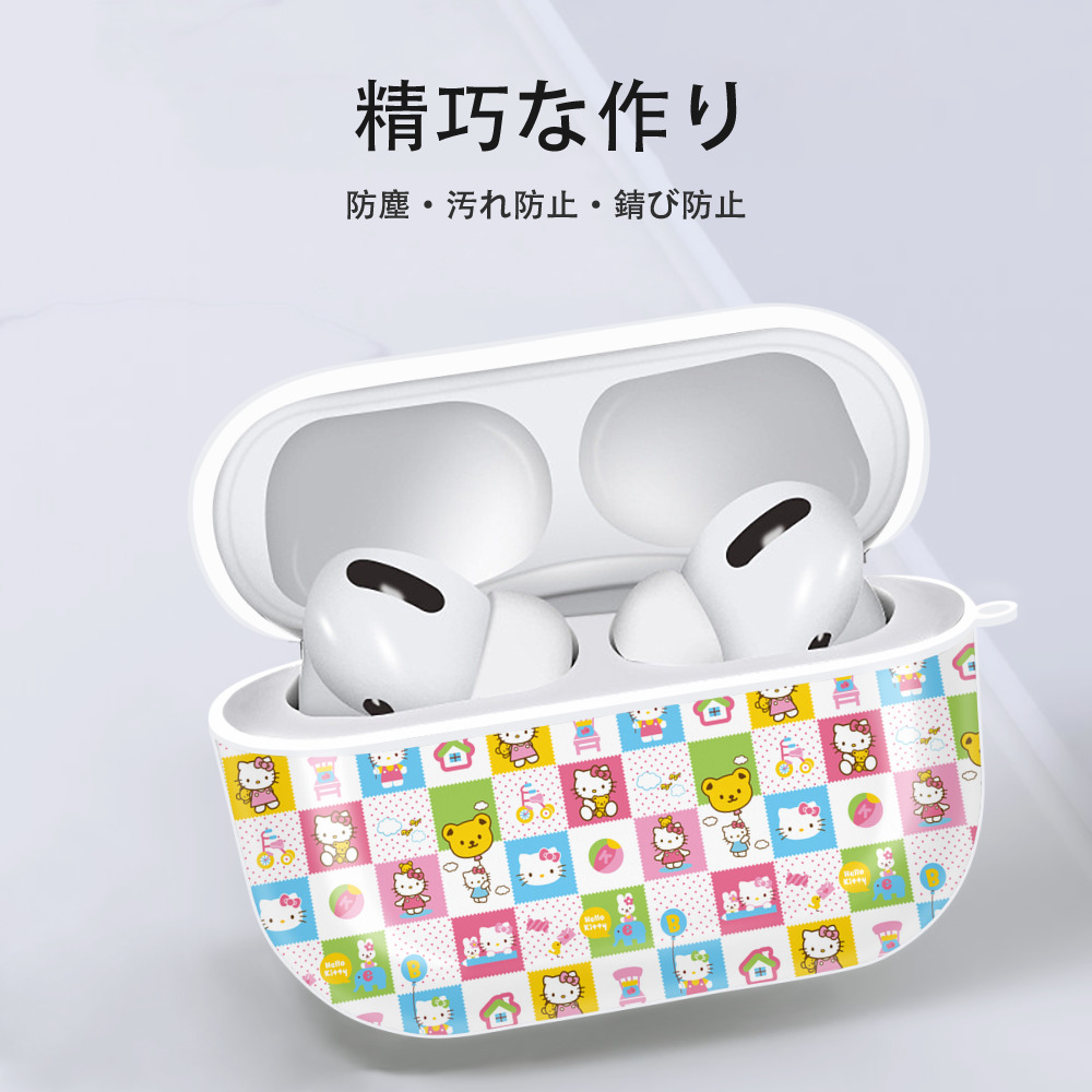 Hello Kitty ハローキティ 【AirPods Pro用】ハードシェル保護ケース 耐衝撃・防指紋・カラビナ付き商品仕様