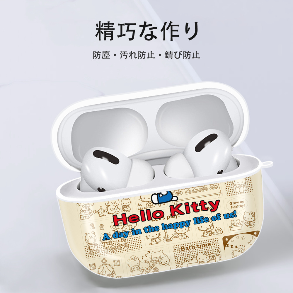 Hello Kitty ハローキティ 【AirPods Pro用】ハードシェル保護ケース 耐衝撃・防指紋・カラビナ付き商品仕様