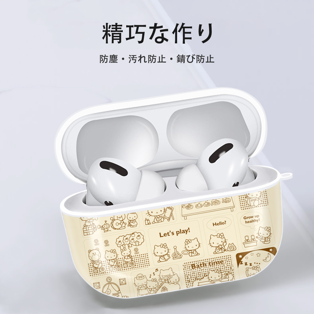 Hello Kitty ハローキティ 【AirPods Pro用】ハードシェル保護ケース 耐衝撃・防指紋・カラビナ付き商品仕様