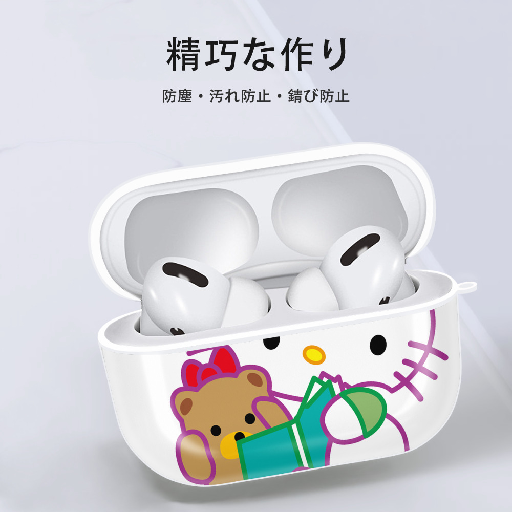 Hello Kitty ハローキティ 【AirPods Pro用】ハードシェル保護ケース 耐衝撃・防指紋・カラビナ付き商品仕様