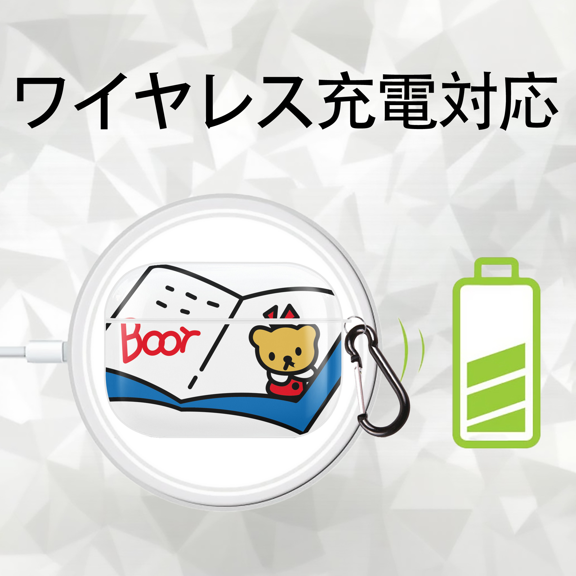 Hello Kitty ハローキティ 【AirPods Pro用】ハードシェル保護ケース 耐衝撃・防指紋・カラビナ付き商品仕様