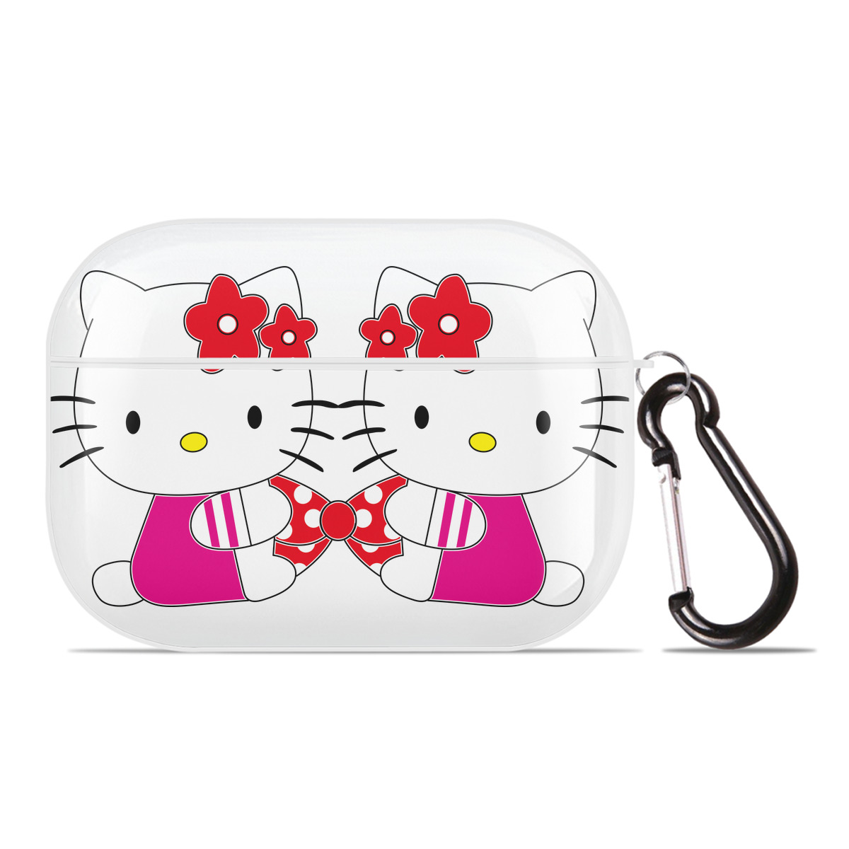 （画像用） Hello Kitty ハローキティ 【AirPods Pro用】ハードシェル保護ケース 耐衝撃・防指紋・カラビナ付き商品仕様