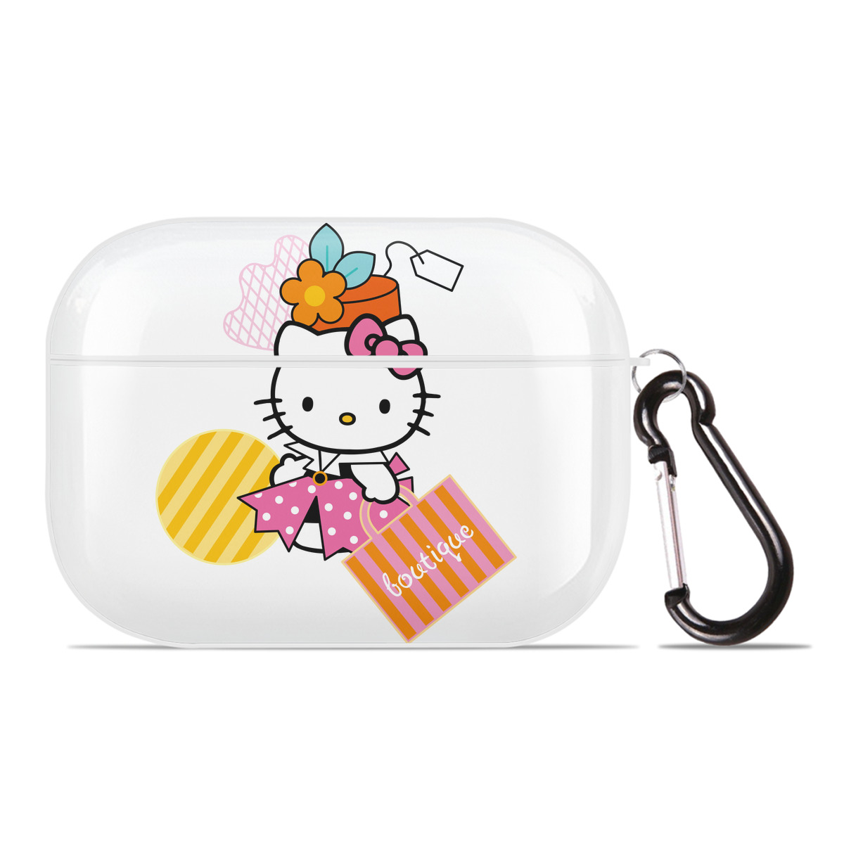 （画像用） Hello Kitty ハローキティ 【AirPods Pro用】ハードシェル保護ケース 耐衝撃・防指紋・カラビナ付き商品仕様