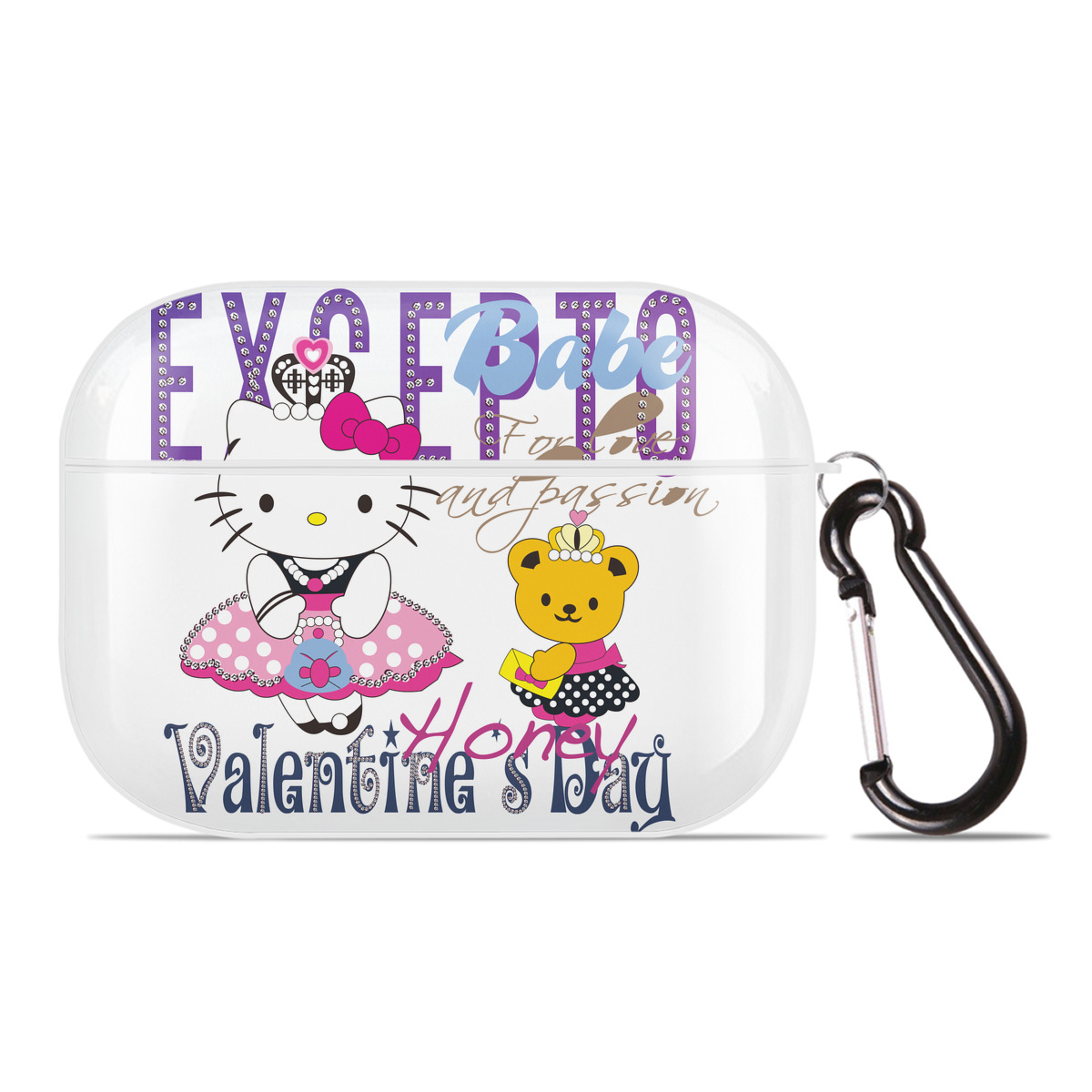 （画像用） Hello Kitty ハローキティ 【AirPods Pro用】ハードシェル保護ケース 耐衝撃・防指紋・カラビナ付き商品仕様