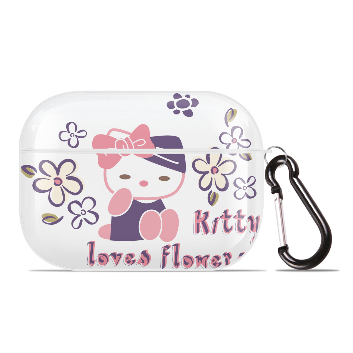 （画像用） Hello Kitty ハローキティ 【AirPods Pro用】ハードシェル保護ケース 耐衝撃・防指紋・カラビナ付き商品仕様
