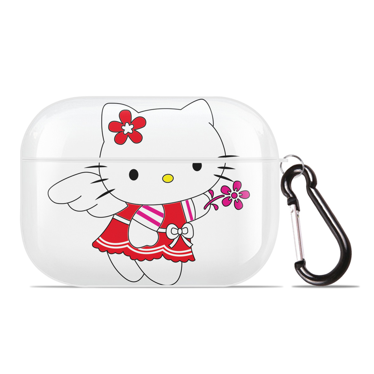 （画像用） Hello Kitty ハローキティ 【AirPods Pro用】ハードシェル保護ケース 耐衝撃・防指紋・カラビナ付き商品仕様