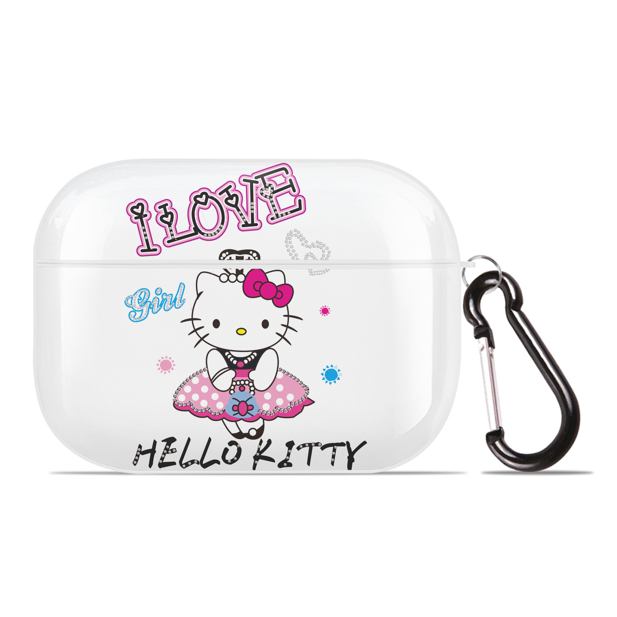 （画像用） Hello Kitty ハローキティ 【AirPods Pro用】ハードシェル保護ケース 耐衝撃・防指紋・カラビナ付き商品仕様