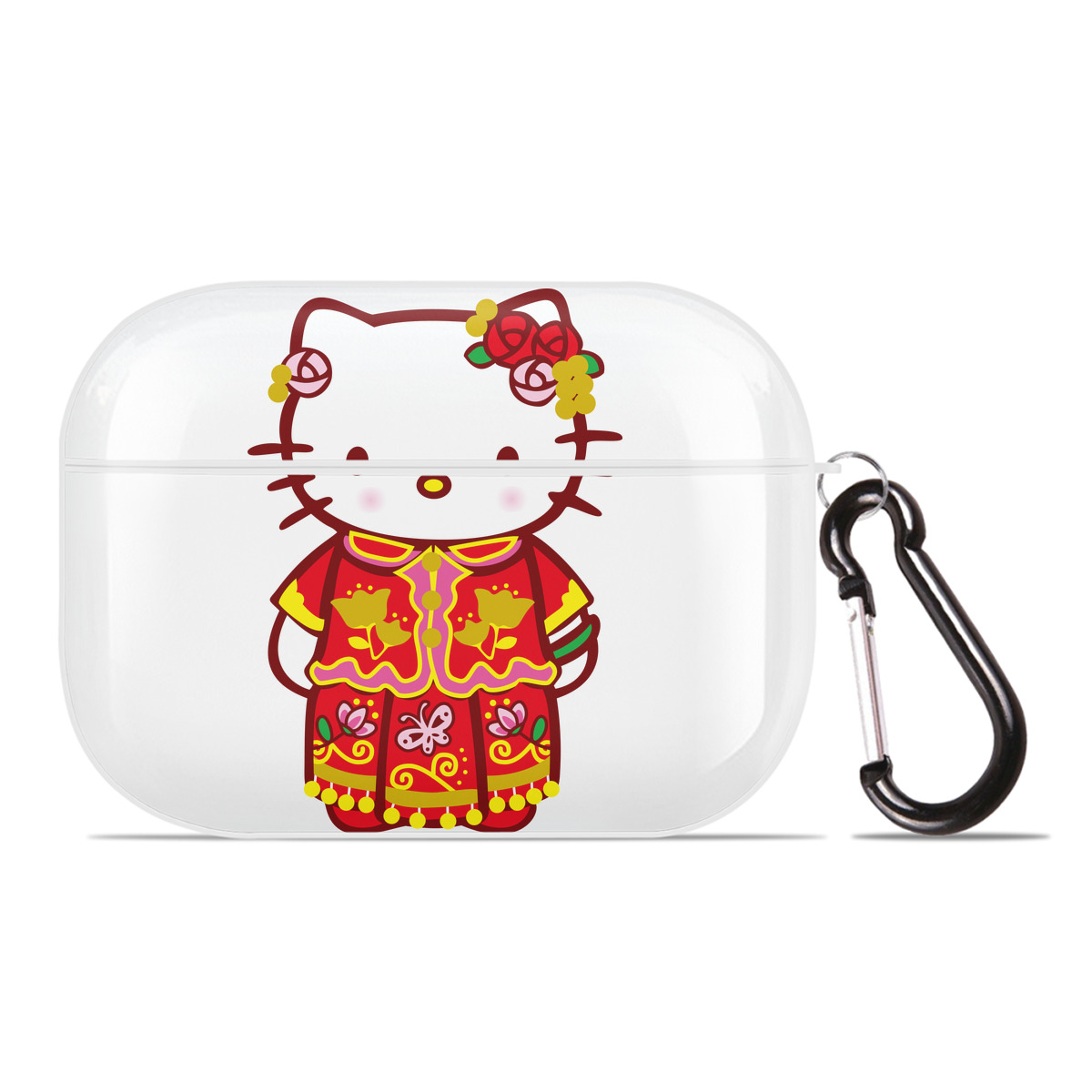 （画像用） Hello Kitty ハローキティ 【AirPods Pro用】ハードシェル保護ケース 耐衝撃・防指紋・カラビナ付き商品仕様