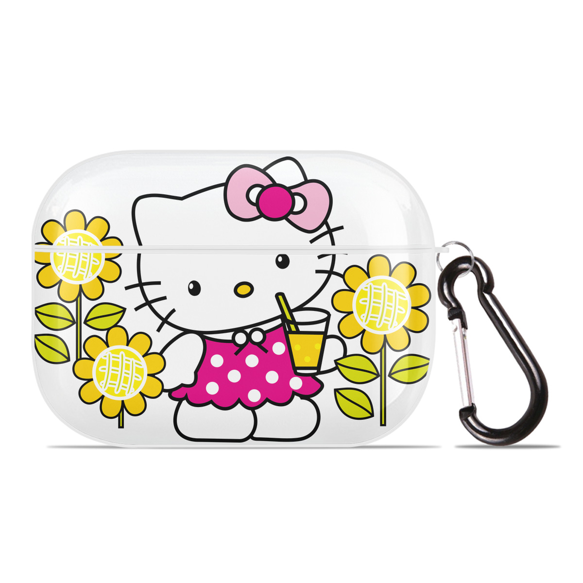 （画像用） Hello Kitty ハローキティ 【AirPods Pro用】ハードシェル保護ケース 耐衝撃・防指紋・カラビナ付き商品仕様
