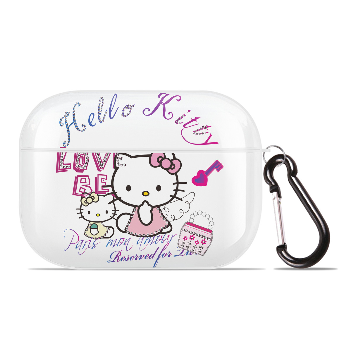 （画像用） Hello Kitty ハローキティ 【AirPods Pro用】ハードシェル保護ケース 耐衝撃・防指紋・カラビナ付き商品仕様