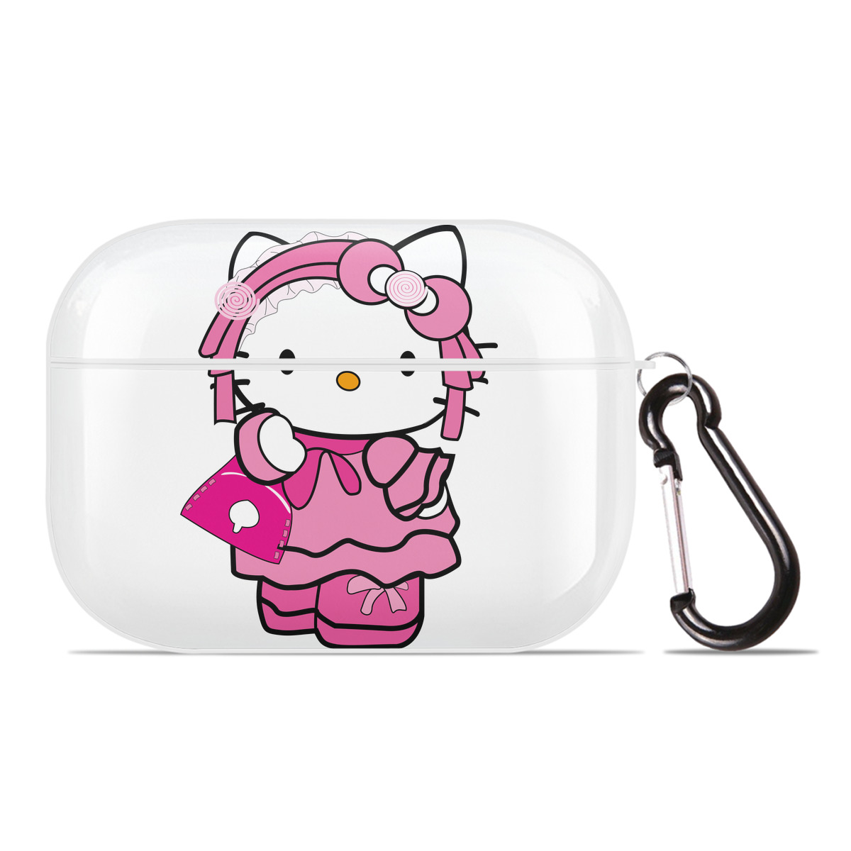 （画像用） Hello Kitty ハローキティ 【AirPods Pro用】ハードシェル保護ケース 耐衝撃・防指紋・カラビナ付き商品仕様