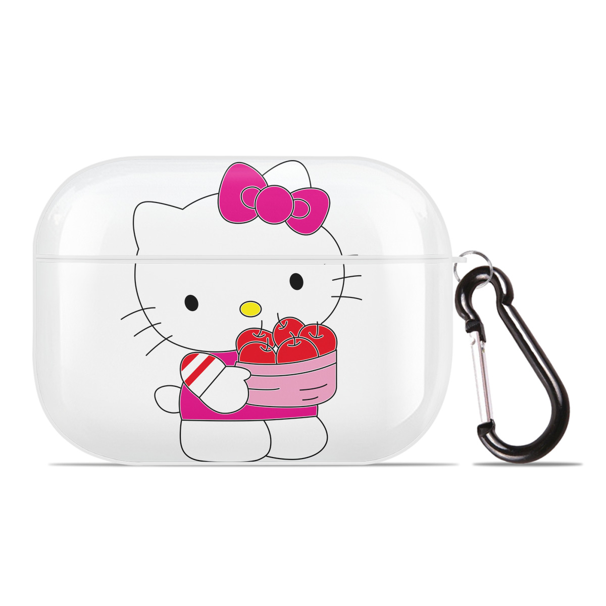 （画像用） Hello Kitty ハローキティ 【AirPods Pro用】ハードシェル保護ケース 耐衝撃・防指紋・カラビナ付き商品仕様