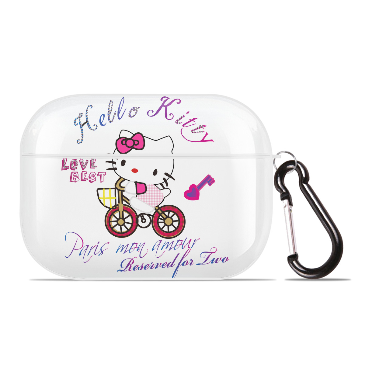 （画像用） Hello Kitty ハローキティ 【AirPods Pro用】ハードシェル保護ケース 耐衝撃・防指紋・カラビナ付き商品仕様