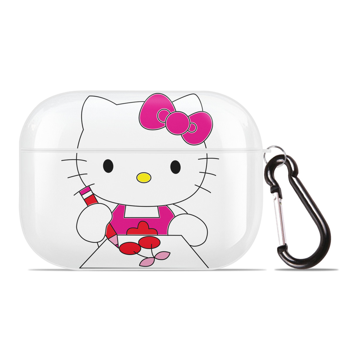 （画像用） Hello Kitty ハローキティ 【AirPods Pro用】ハードシェル保護ケース 耐衝撃・防指紋・カラビナ付き商品仕様