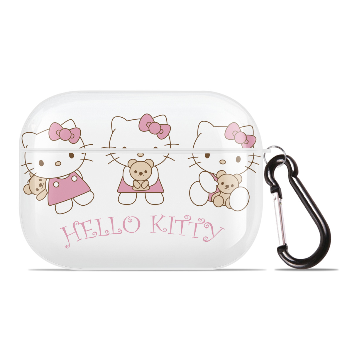 （画像用） Hello Kitty ハローキティ 【AirPods Pro用】ハードシェル保護ケース 耐衝撃・防指紋・カラビナ付き商品仕様