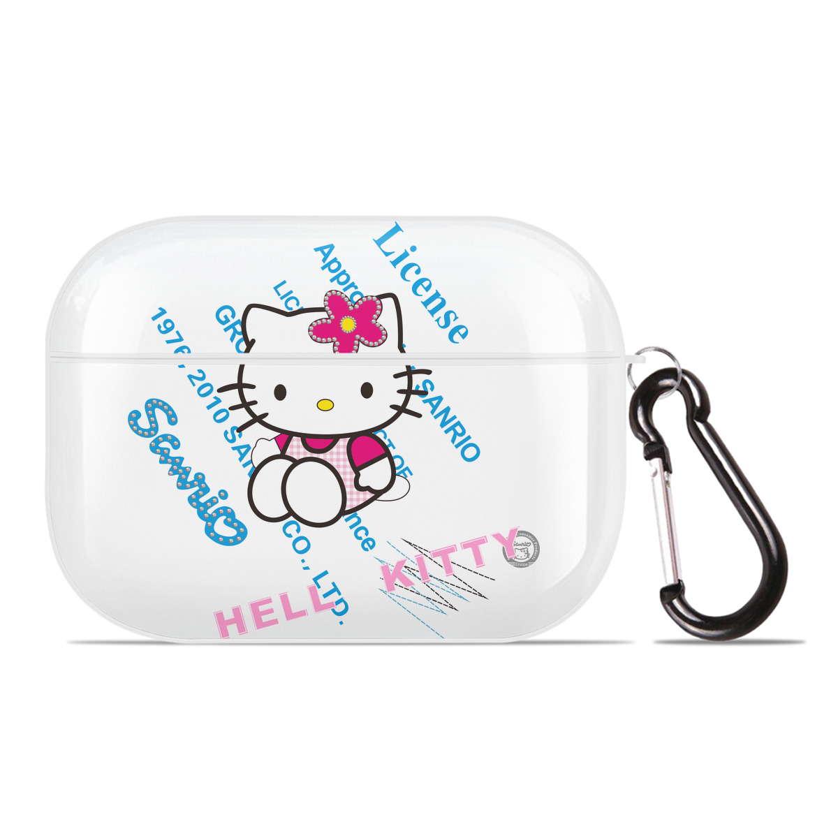 （画像用） Hello Kitty ハローキティ 【AirPods Pro用】ハードシェル保護ケース 耐衝撃・防指紋・カラビナ付き商品仕様