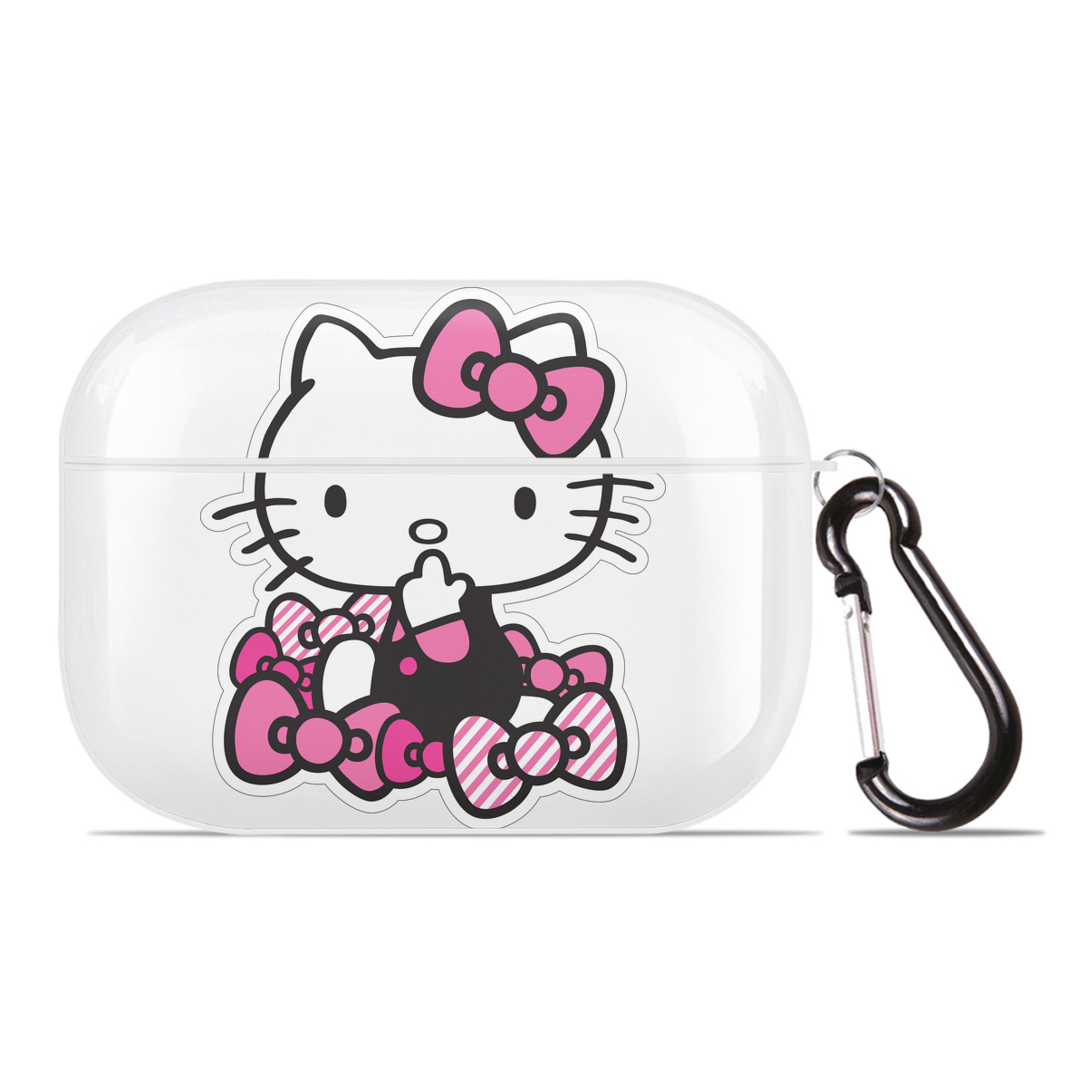 （画像用） Hello Kitty ハローキティ 【AirPods Pro用】ハードシェル保護ケース 耐衝撃・防指紋・カラビナ付き商品仕様