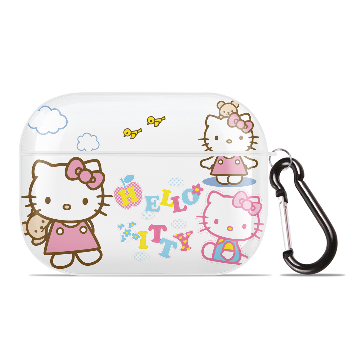 （画像用） Hello Kitty ハローキティ 【AirPods Pro用】ハードシェル保護ケース 耐衝撃・防指紋・カラビナ付き商品仕様