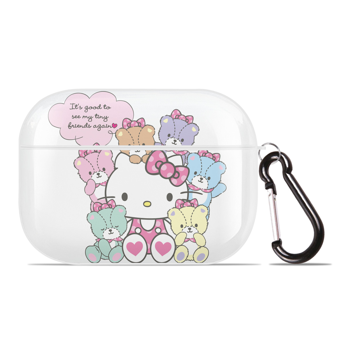 （画像用） Hello Kitty ハローキティ 【AirPods Pro用】ハードシェル保護ケース 耐衝撃・防指紋・カラビナ付き商品仕様