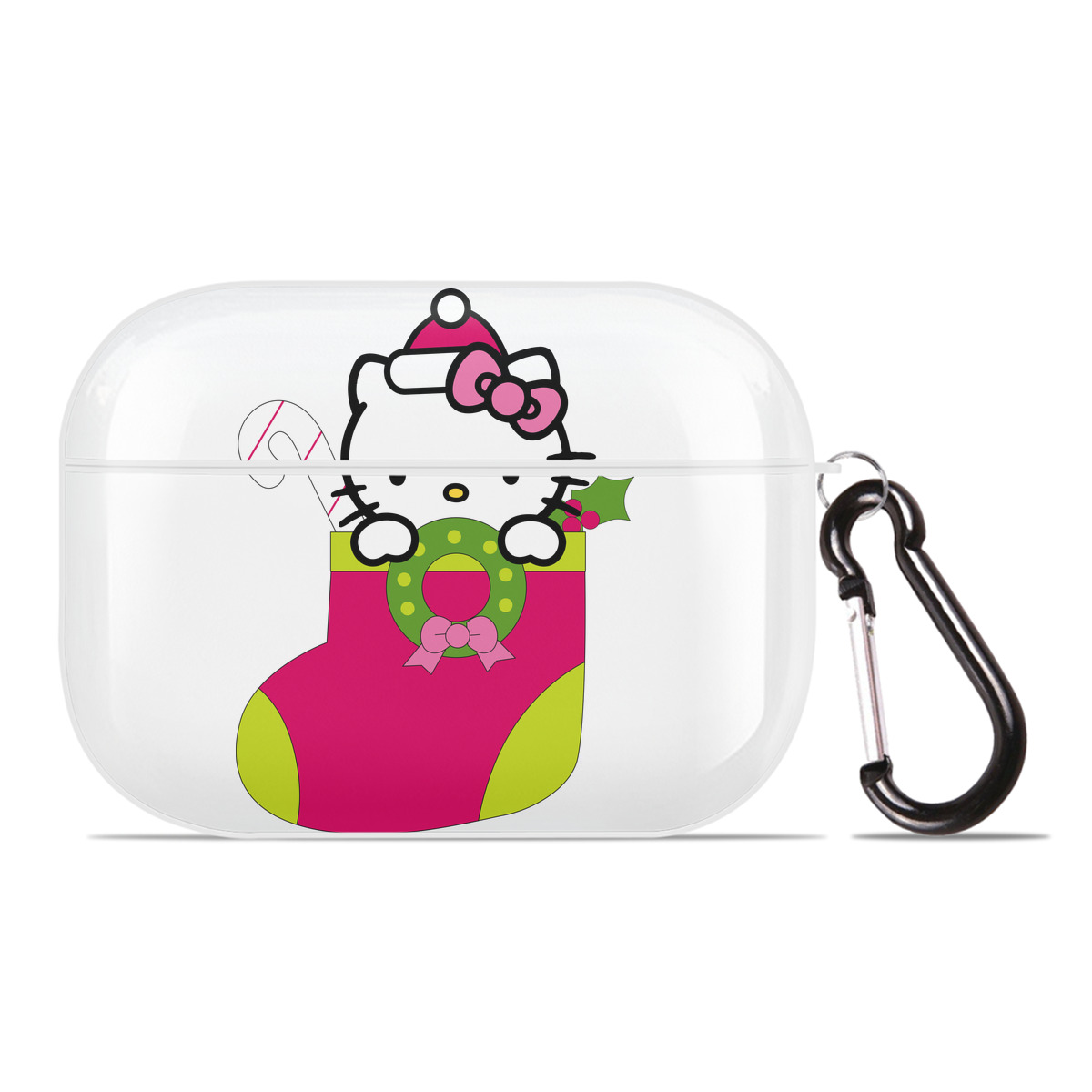（画像用） Hello Kitty ハローキティ 【AirPods Pro用】ハードシェル保護ケース 耐衝撃・防指紋・カラビナ付き商品仕様