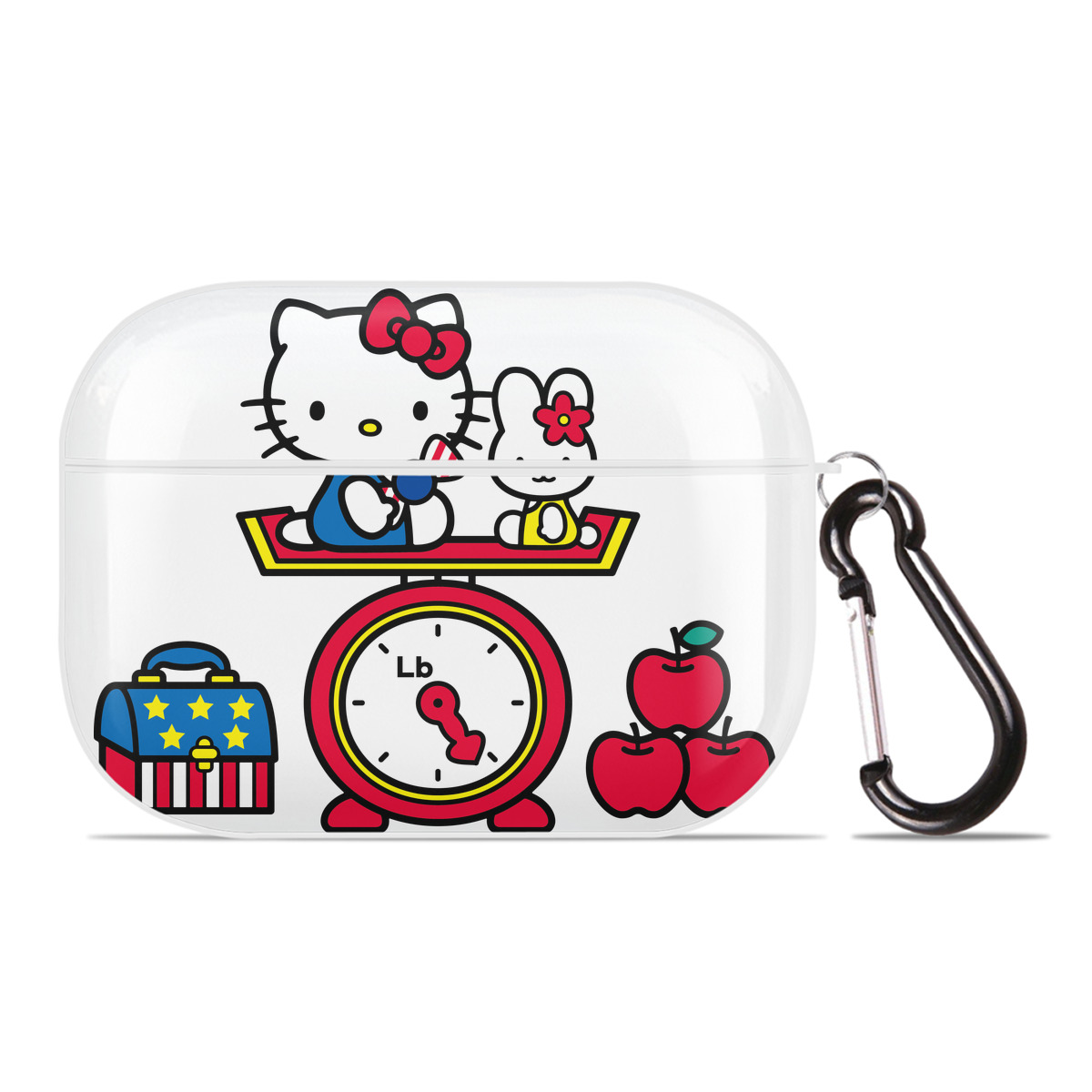 （画像用） Hello Kitty ハローキティ 【AirPods Pro用】ハードシェル保護ケース 耐衝撃・防指紋・カラビナ付き商品仕様