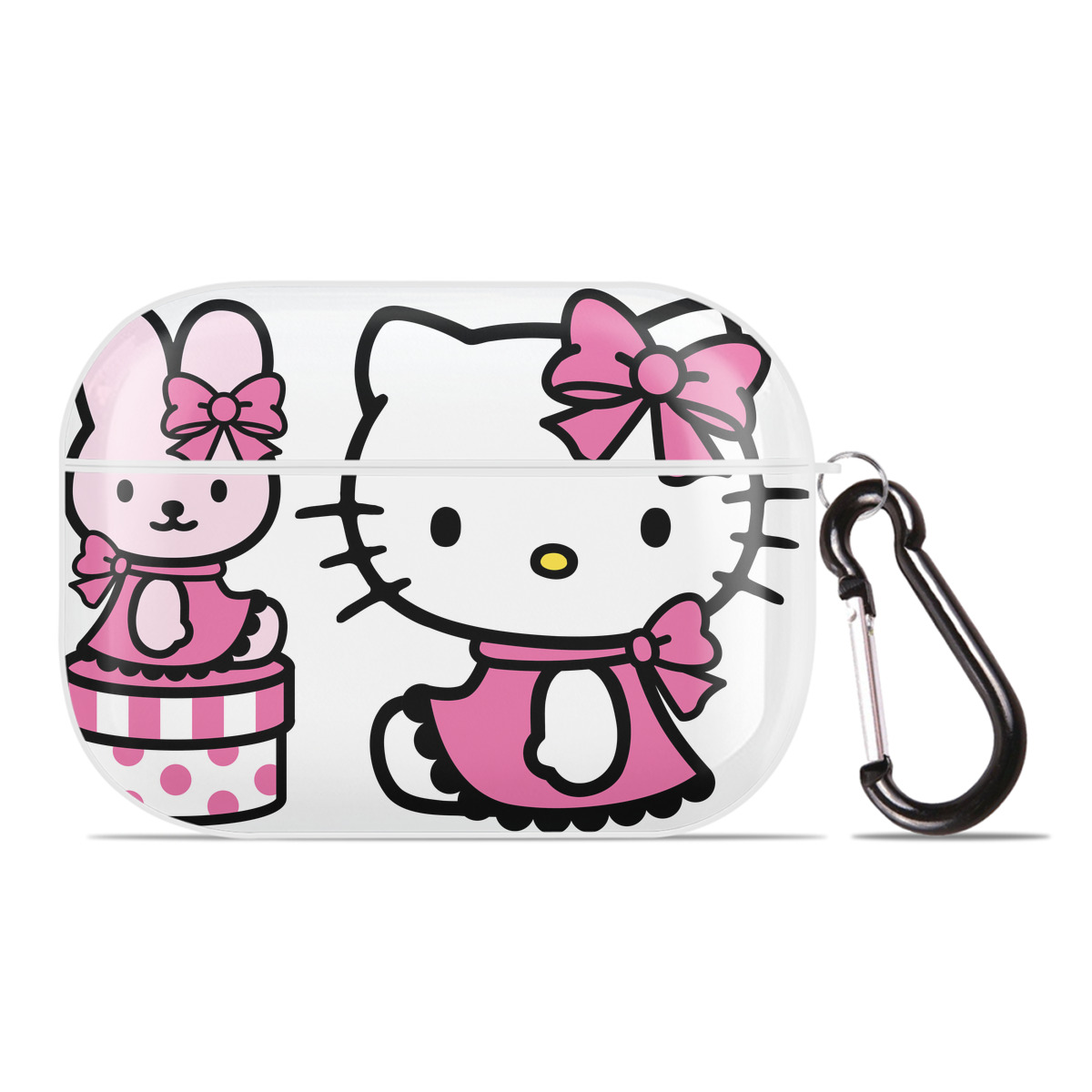 （画像用） Hello Kitty ハローキティ 【AirPods Pro用】ハードシェル保護ケース 耐衝撃・防指紋・カラビナ付き商品仕様