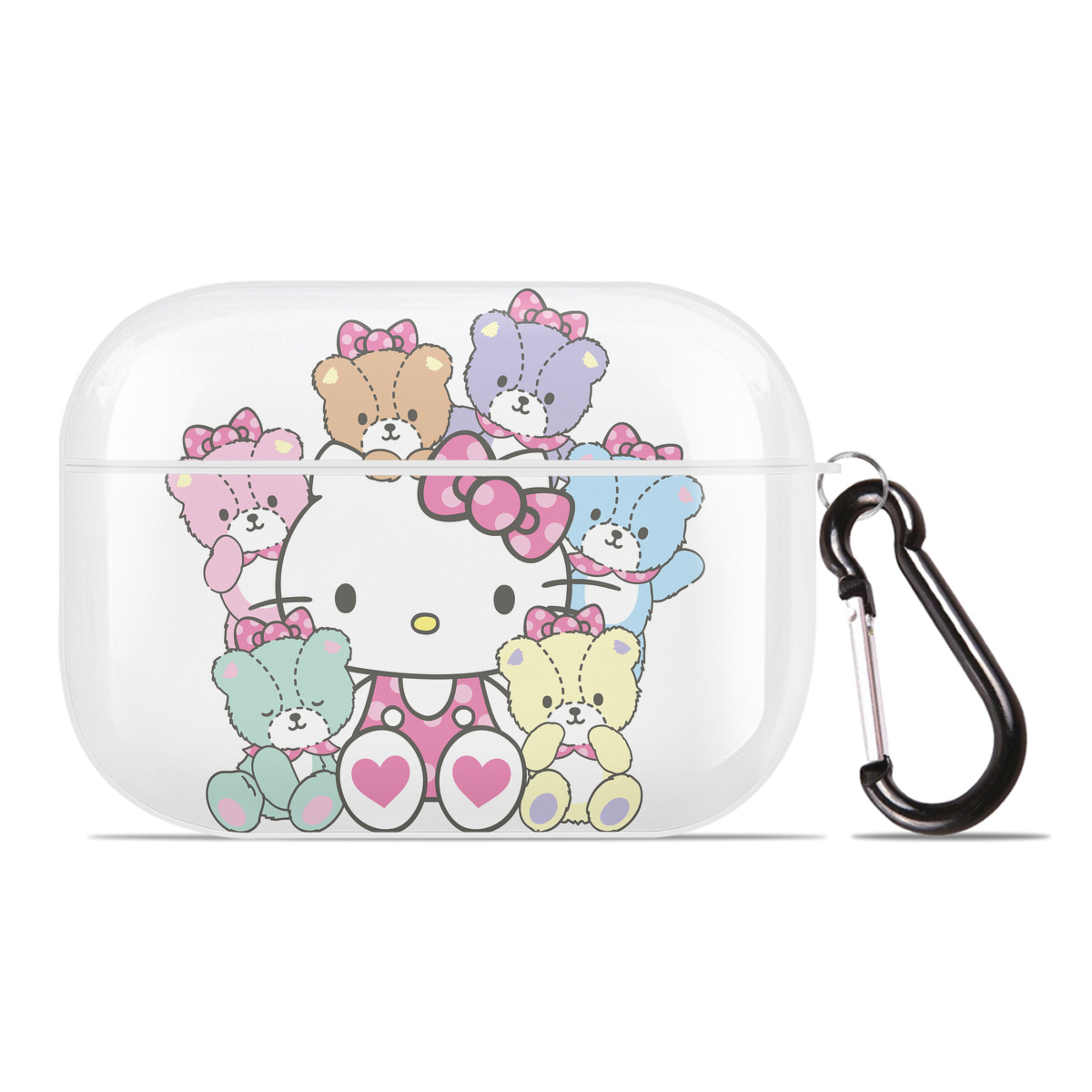 （画像用） Hello Kitty ハローキティ 【AirPods Pro用】ハードシェル保護ケース 耐衝撃・防指紋・カラビナ付き商品仕様