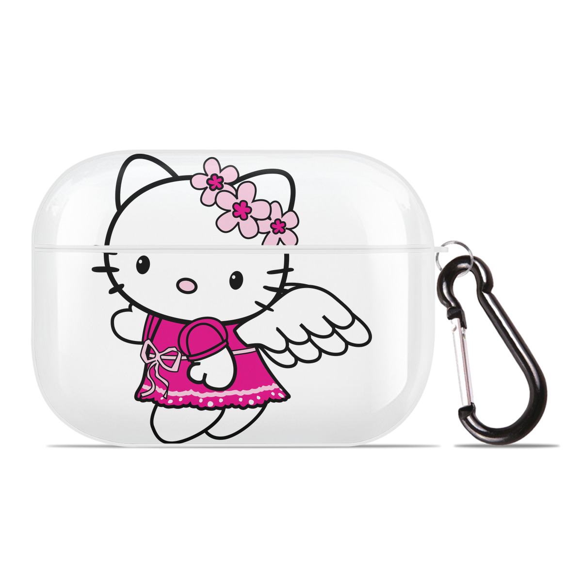 （画像用） Hello Kitty ハローキティ 【AirPods Pro用】ハードシェル保護ケース 耐衝撃・防指紋・カラビナ付き商品仕様