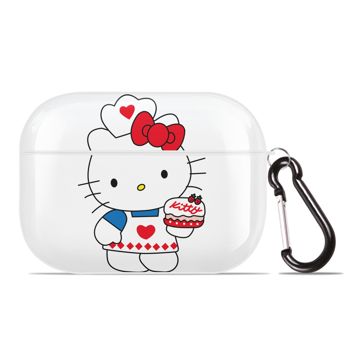 （画像用） Hello Kitty ハローキティ 【AirPods Pro用】ハードシェル保護ケース 耐衝撃・防指紋・カラビナ付き商品仕様