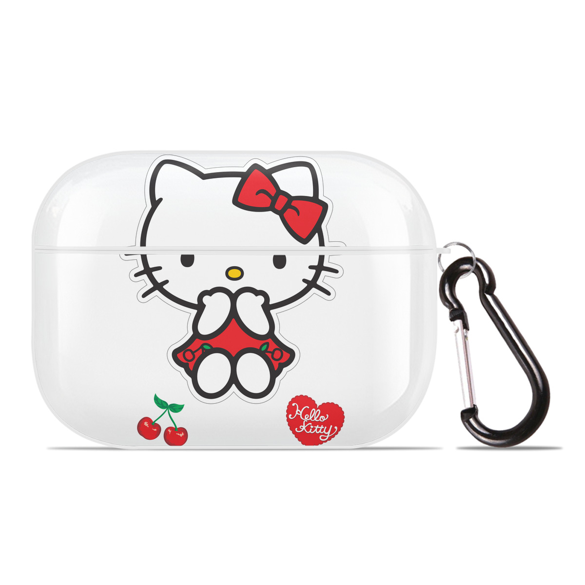 （画像用） Hello Kitty ハローキティ 【AirPods Pro用】ハードシェル保護ケース 耐衝撃・防指紋・カラビナ付き商品仕様