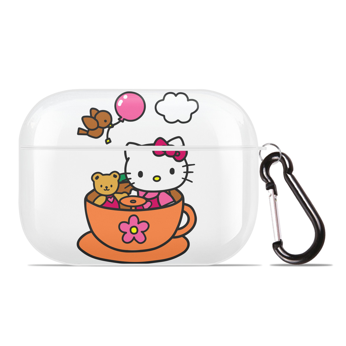 （画像用） Hello Kitty ハローキティ 【AirPods Pro用】ハードシェル保護ケース 耐衝撃・防指紋・カラビナ付き商品仕様