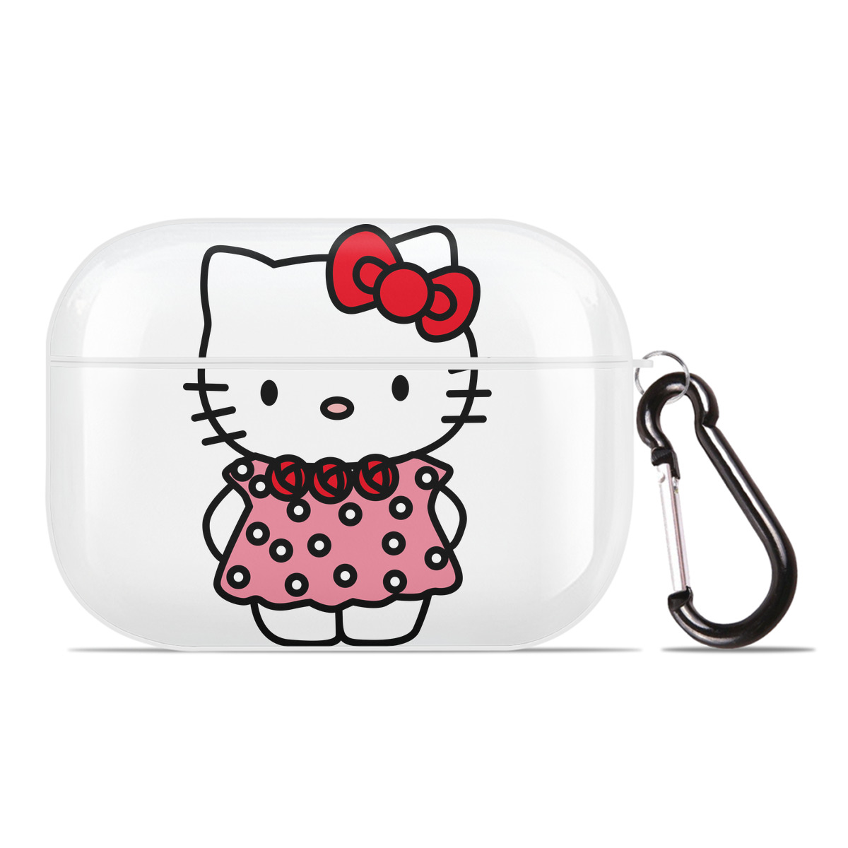（画像用） Hello Kitty ハローキティ 【AirPods Pro用】ハードシェル保護ケース 耐衝撃・防指紋・カラビナ付き商品仕様
