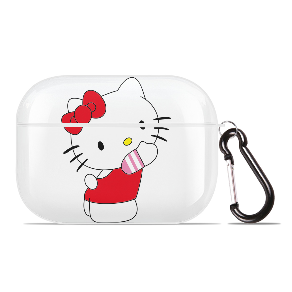 （画像用） Hello Kitty ハローキティ 【AirPods Pro用】ハードシェル保護ケース 耐衝撃・防指紋・カラビナ付き商品仕様
