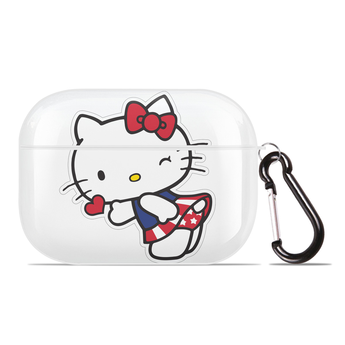 （画像用） Hello Kitty ハローキティ 【AirPods Pro用】ハードシェル保護ケース 耐衝撃・防指紋・カラビナ付き商品仕様
