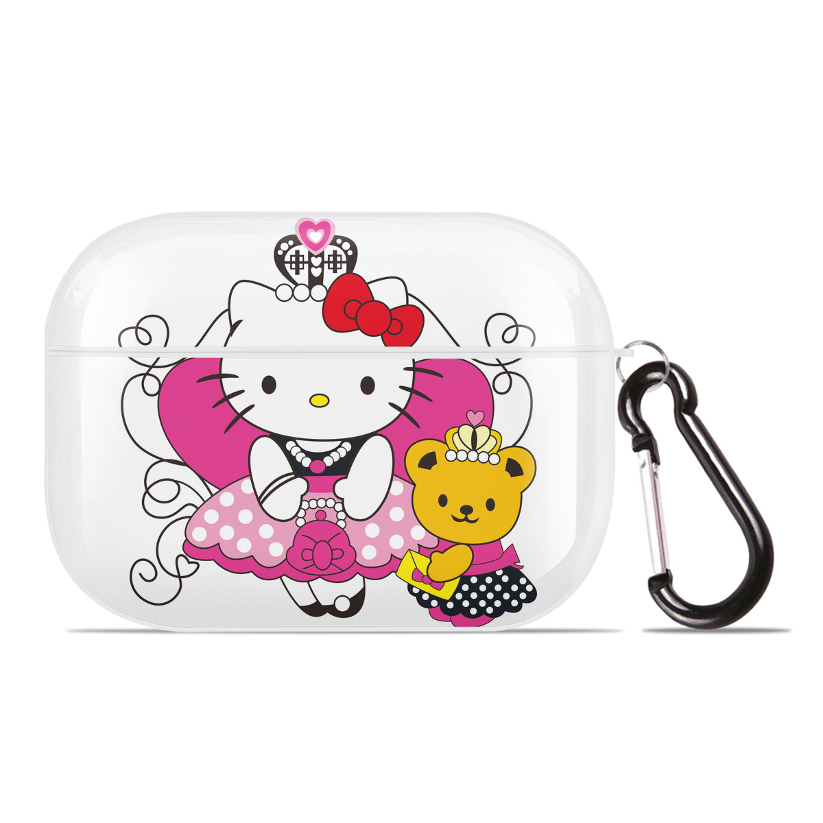 （画像用） Hello Kitty ハローキティ 【AirPods Pro用】ハードシェル保護ケース 耐衝撃・防指紋・カラビナ付き商品仕様