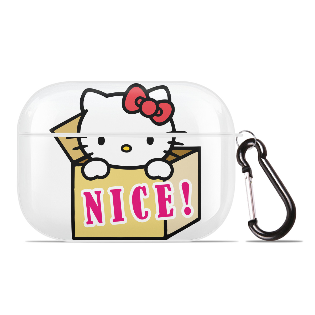 （画像用） Hello Kitty ハローキティ 【AirPods Pro用】ハードシェル保護ケース 耐衝撃・防指紋・カラビナ付き商品仕様