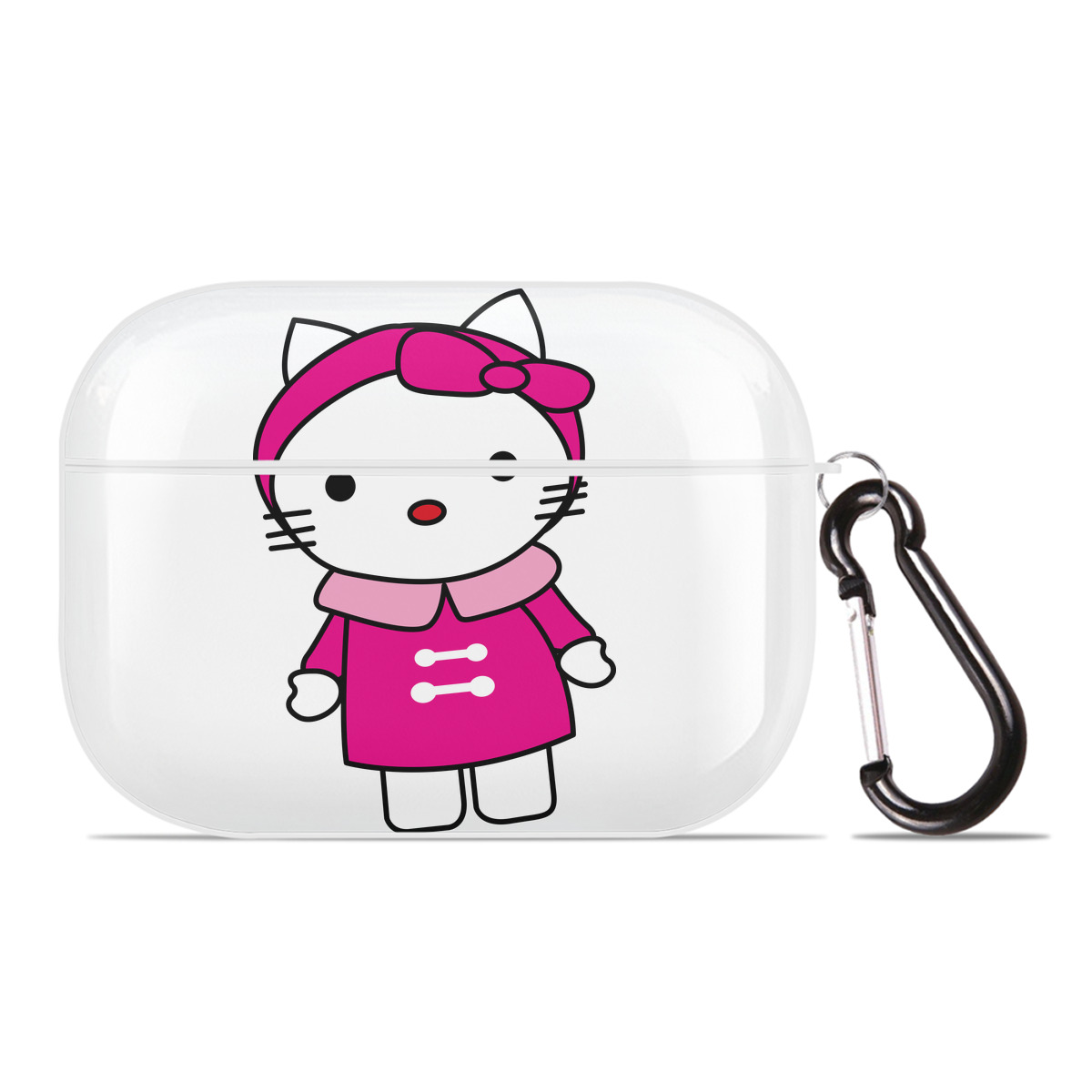 （画像用） Hello Kitty ハローキティ 【AirPods Pro用】ハードシェル保護ケース 耐衝撃・防指紋・カラビナ付き商品仕様