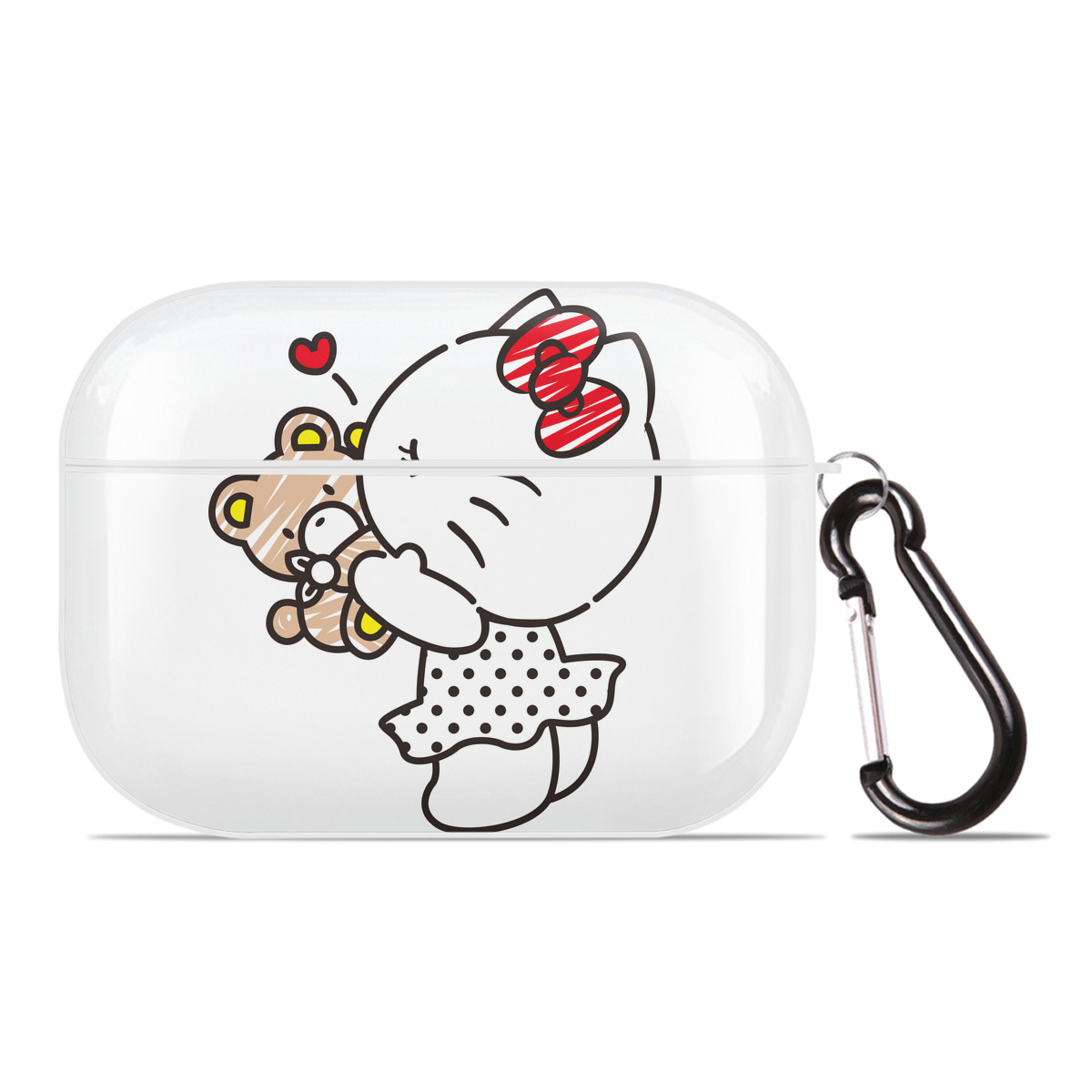 （画像用） Hello Kitty ハローキティ 【AirPods Pro用】ハードシェル保護ケース 耐衝撃・防指紋・カラビナ付き商品仕様