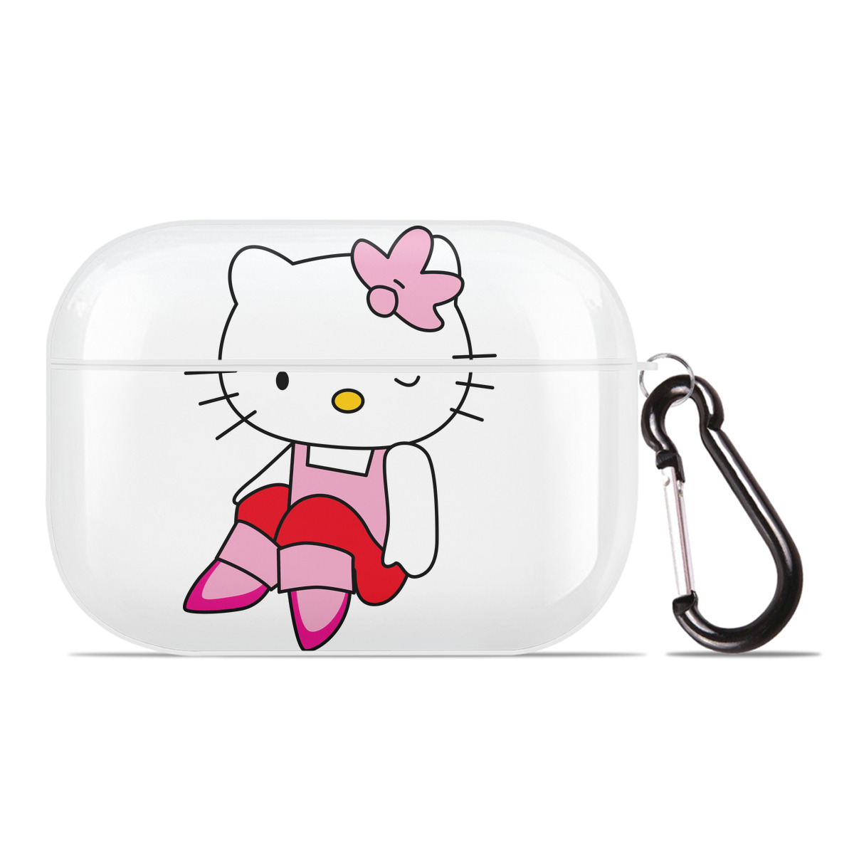 （画像用） Hello Kitty ハローキティ 【AirPods Pro用】ハードシェル保護ケース 耐衝撃・防指紋・カラビナ付き商品仕様