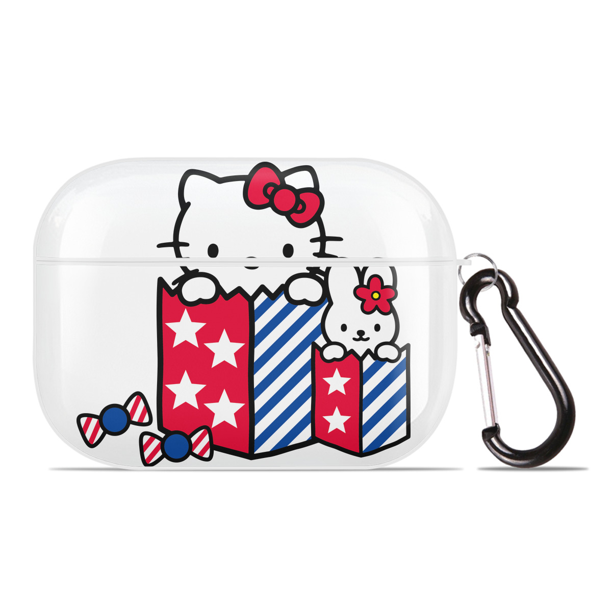 （画像用） Hello Kitty ハローキティ 【AirPods Pro用】ハードシェル保護ケース 耐衝撃・防指紋・カラビナ付き商品仕様