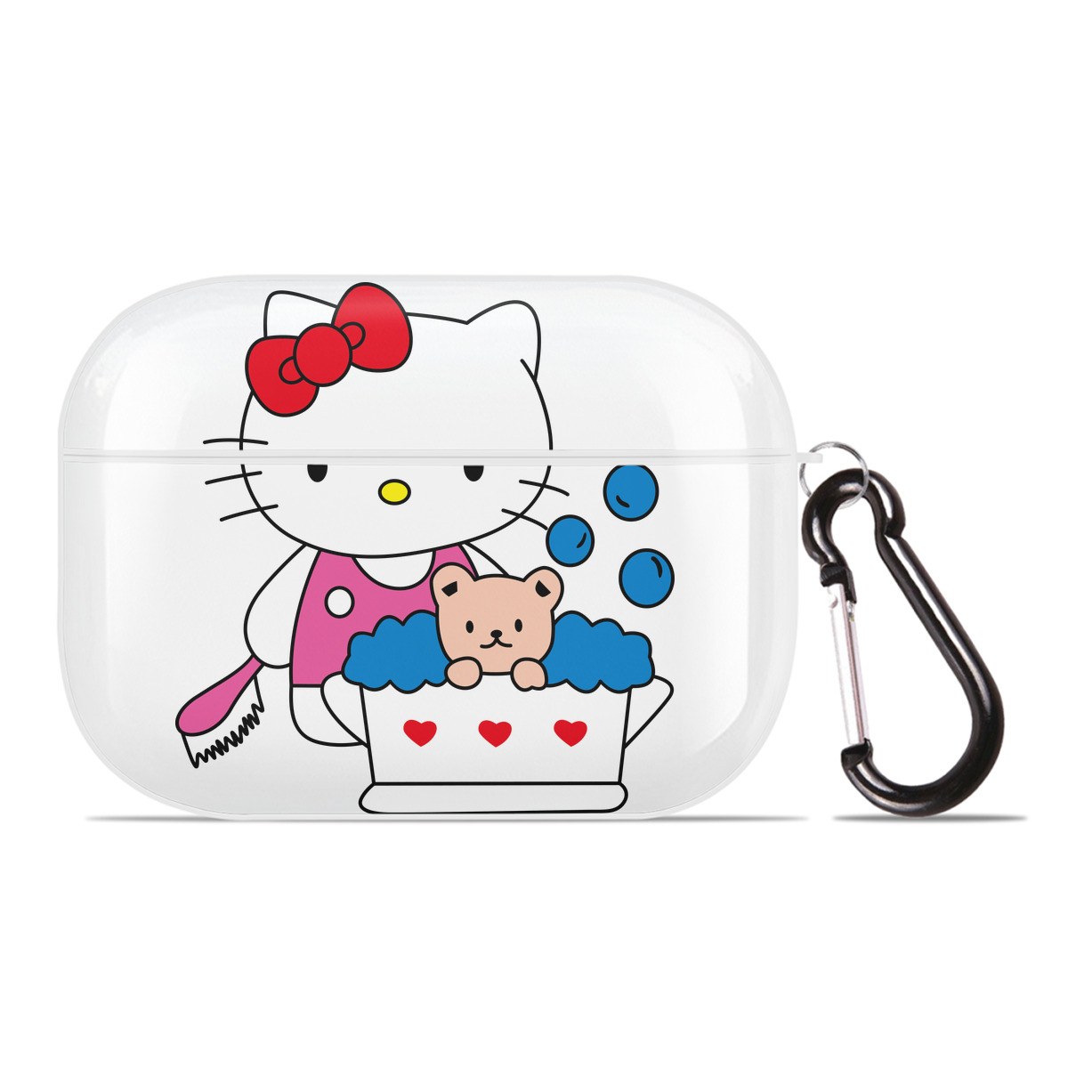 （画像用） Hello Kitty ハローキティ 【AirPods Pro用】ハードシェル保護ケース 耐衝撃・防指紋・カラビナ付き商品仕様